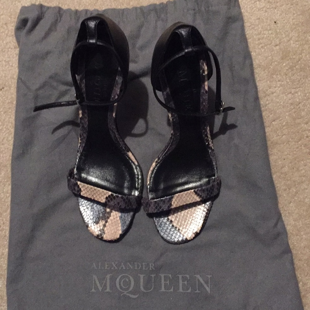 Black, White, & Gray snake skin Alexander McQueens